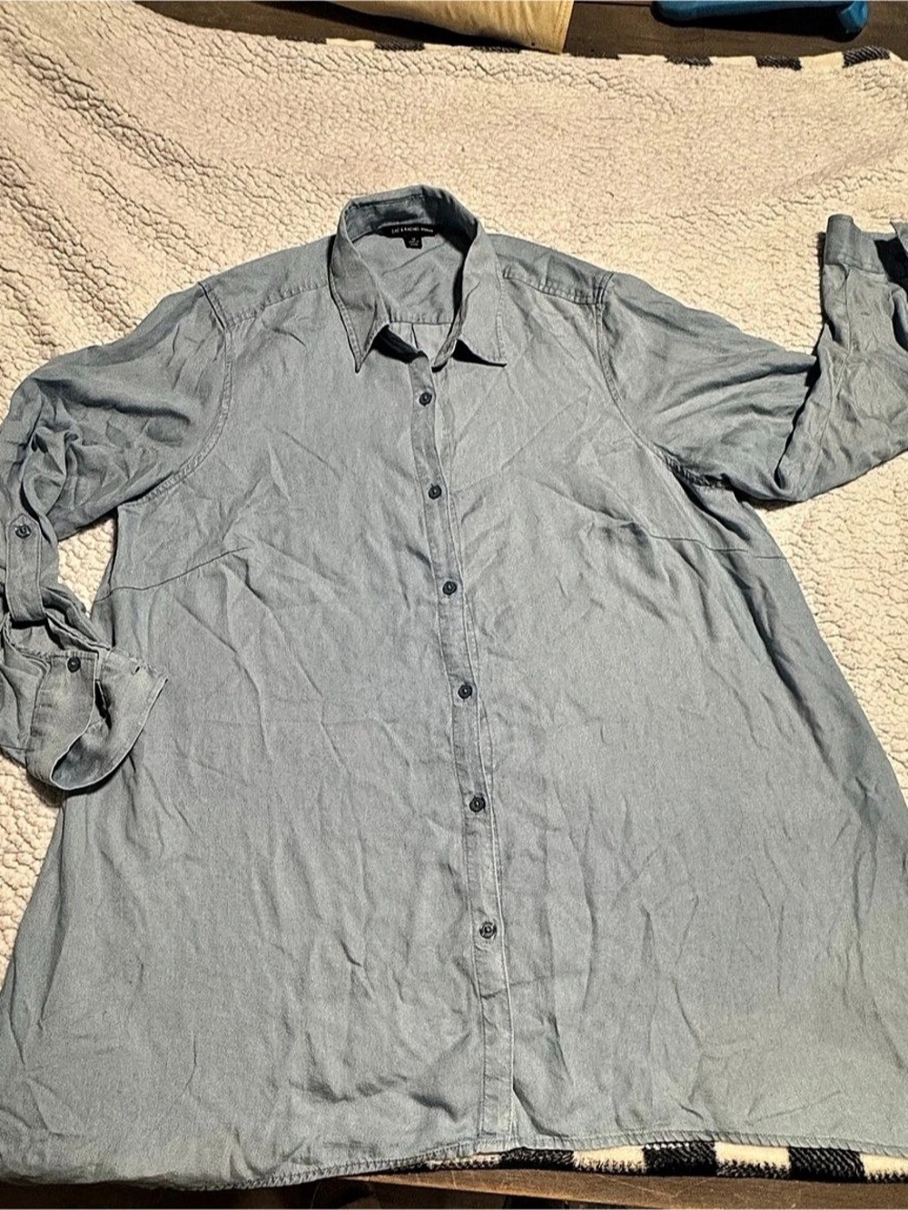 Zac & Rachel Women's Button Down Shirt Blue Size 1X Like New